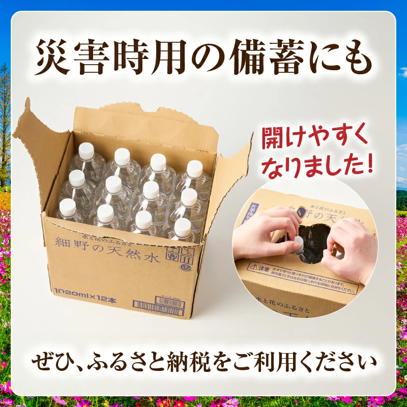 ミネラルたっぷり天然中硬水 細野の天然水 1,020ml（国産 ナチュラルウォーター ミネラルウォーター 天然水 水 中硬水 シリカ 美容 人気 霧島