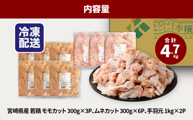 宮崎県産 スペシャル鶏三昧　小分け　4.7kg　K16_0113