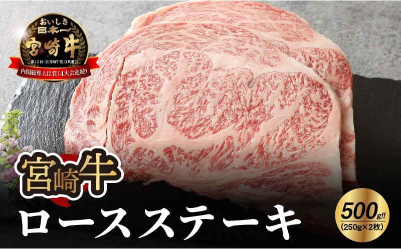 宮崎牛 ロースステーキ500g   K18_0010_6