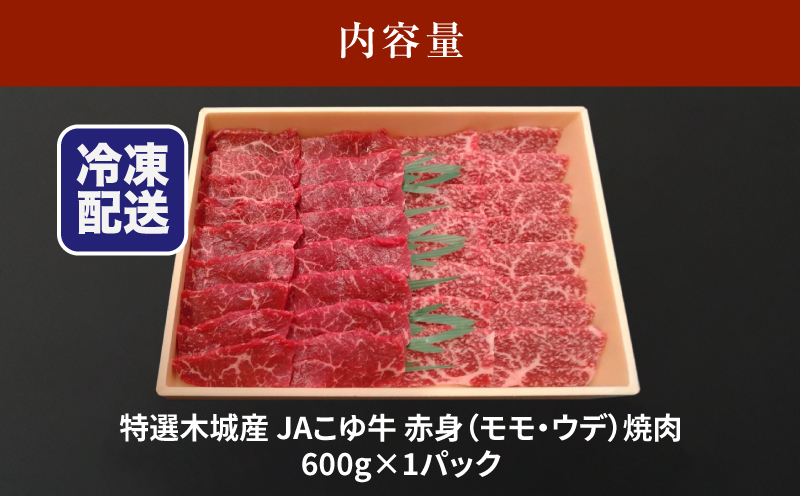 JAこゆ牛 特選木城産 赤身(もも・ウデ)600g 焼肉用_K56_0007