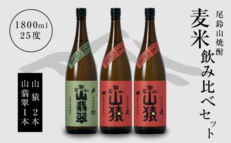 焼酎尾鈴山（山猿2本・山翡翠1本）1800ml K08_0024_1
