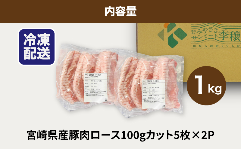 贅沢宮崎県産豚肉ロース100gカット10枚 K16_0149