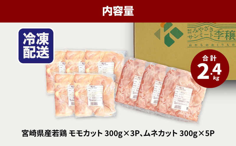 モモ肉ムネ肉ミックス【計2.4kg】K16_0116