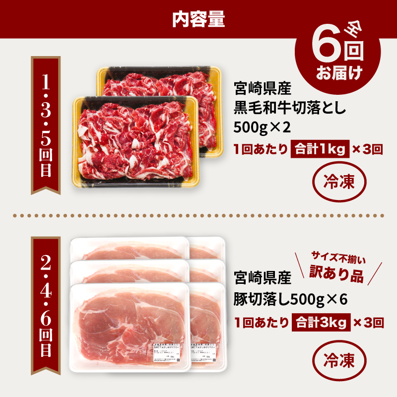 牛肉・豚肉交互にお届け！【6か月定期便】 K16_T003_3