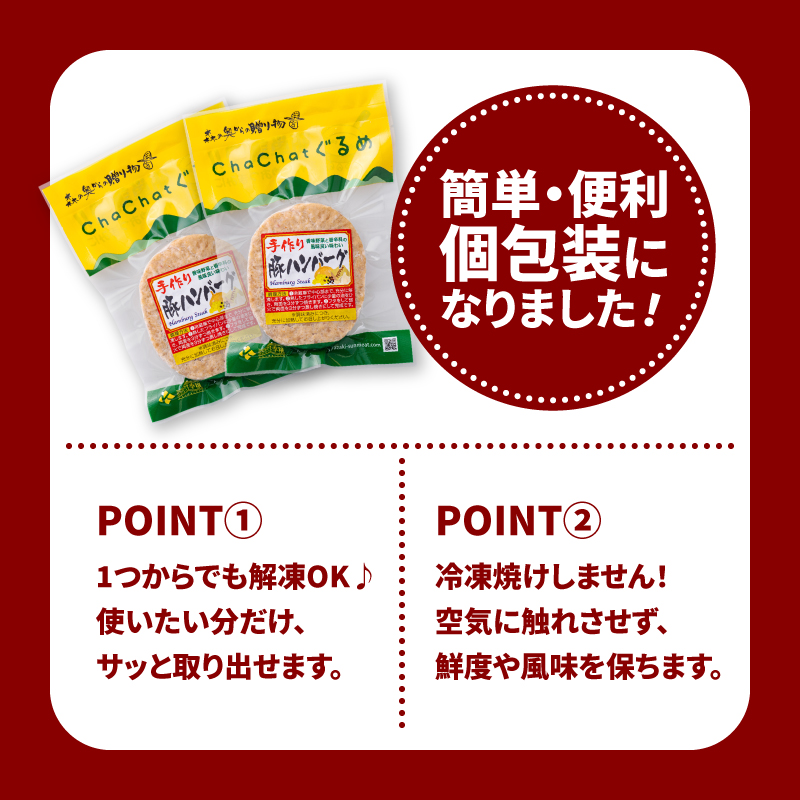 宮崎県産 ポークハンバーグ個包装(20個/冷凍)　K16_0164
