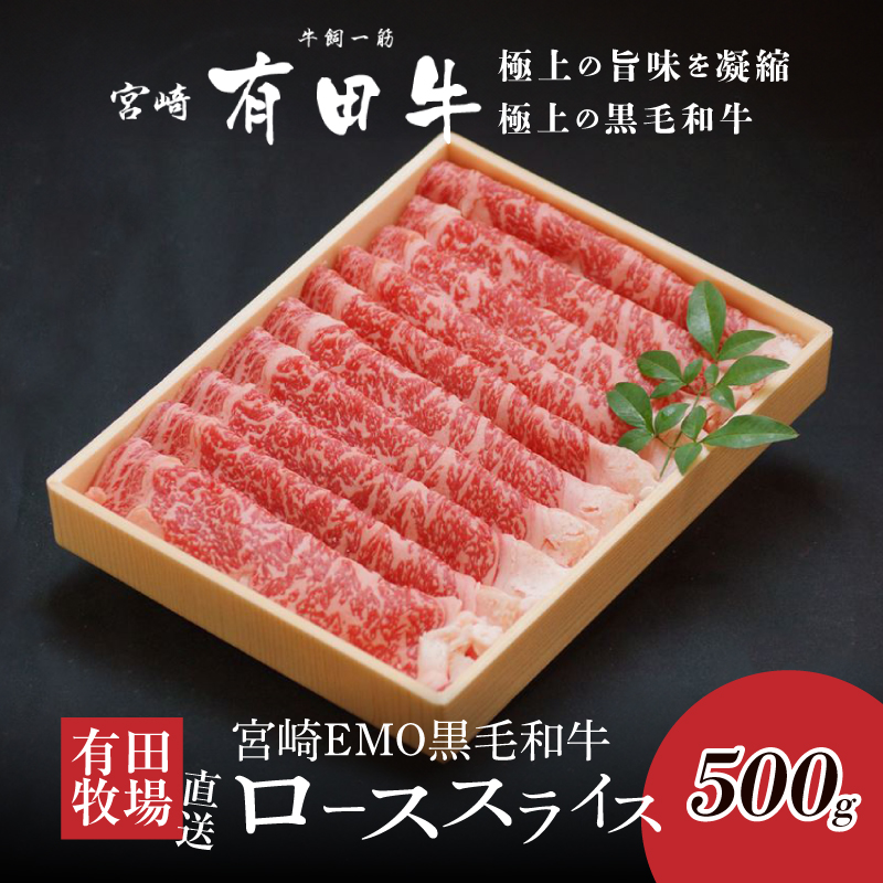 宮崎ＥＭＯ黒毛和牛 すき焼き用 ローススライス 500g K20_0017_3