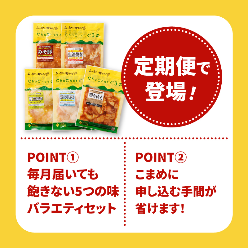 毎月届く！ChaChat厳選 グルメバラエティ6回定期便(5種類×3) K16_T012