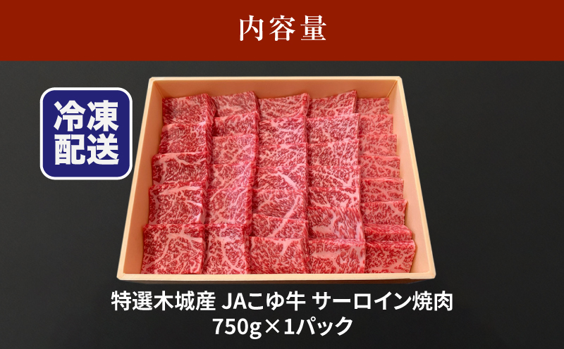 JAこゆ牛 特選木城産 サーロイン 750g 焼肉用_K56_0002