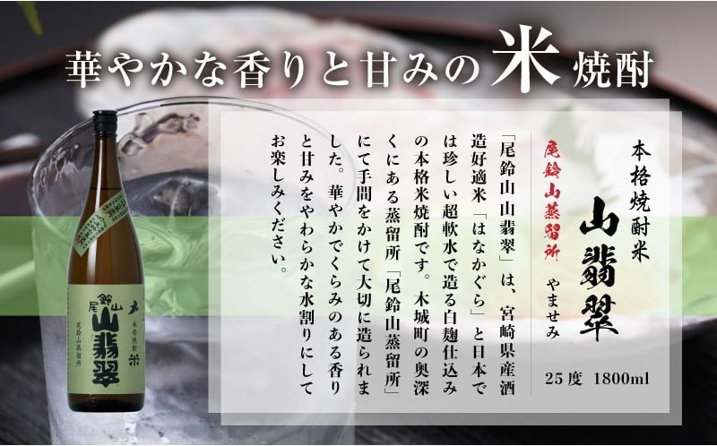 焼酎尾鈴山（山ねこ1本・山翡翠3本）各1800ml K09_0036_3