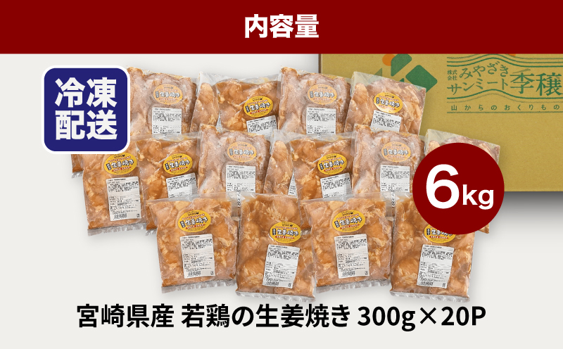 宮崎県産若鶏の生姜焼き 小分け 6kg K16_0133