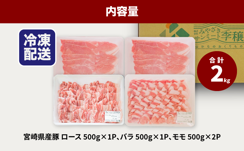 バラエティA（ロース500g・バラ500g・もも500g×2）計2kg K16_0118