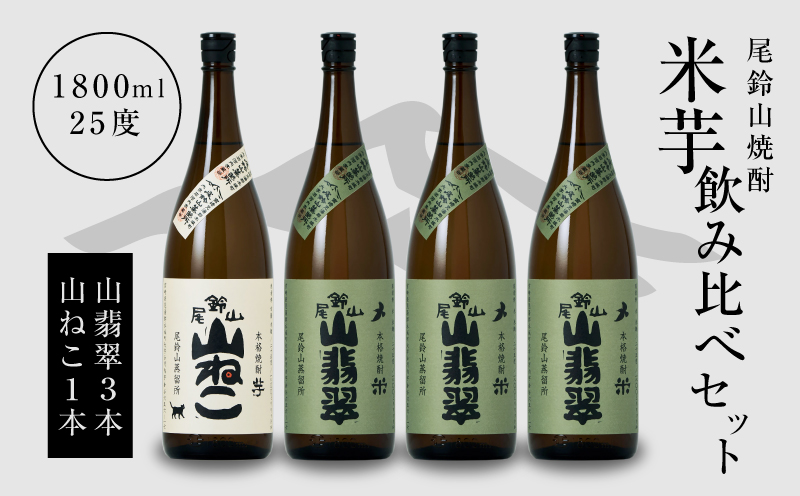 焼酎尾鈴山（山ねこ1本・山翡翠3本）各1800ml K09_0036_3