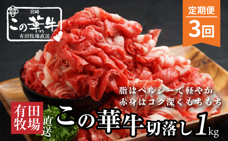 有田牧場直送この華牛切り落とし900g  ３ヶ月定期便　K20_T001_1