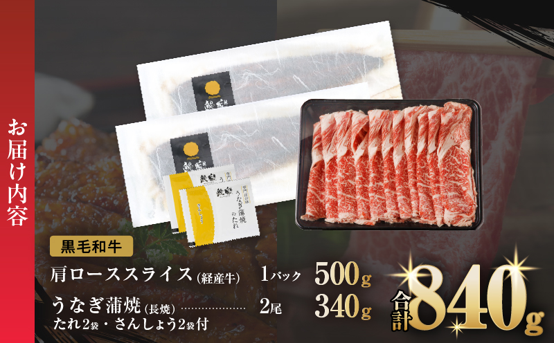 ≪数量限定≫うなぎ×黒毛和牛(経産牛) 都農町最強セットD 肉 牛 牛肉 おかず 国産_T030-1323