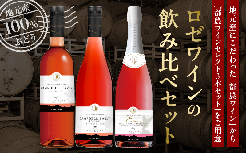 ＼年内発送!!／都農ワインセレクトセット(合計3本) 酒 飲料 アルコール 国産_T014-001-N