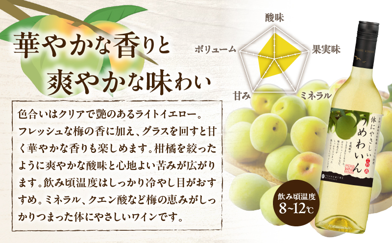 【数量限定】うめわいん(計1本) 酒 飲料 アルコール 国産_T014-029