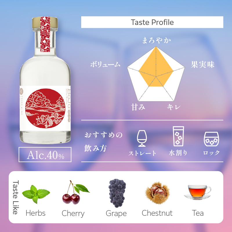 【数量限定】ホワイトブランデーBojo(計1本) 酒 飲料 アルコール 国産_T014-017