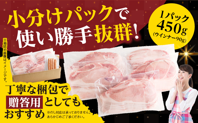≪訳あり≫宮崎県産豚スライス(ウデorモモ)&粗挽きウインナーセット合計4.59kg 肉 豚 豚肉 おかず 国産_T030-207
