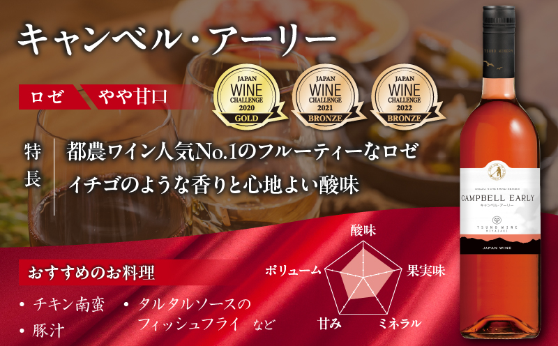 ＼年内発送!!／都農ワイン赤・ロゼ(辛口・甘口)2本セット 酒 飲料 アルコール 国産_T014-035-N