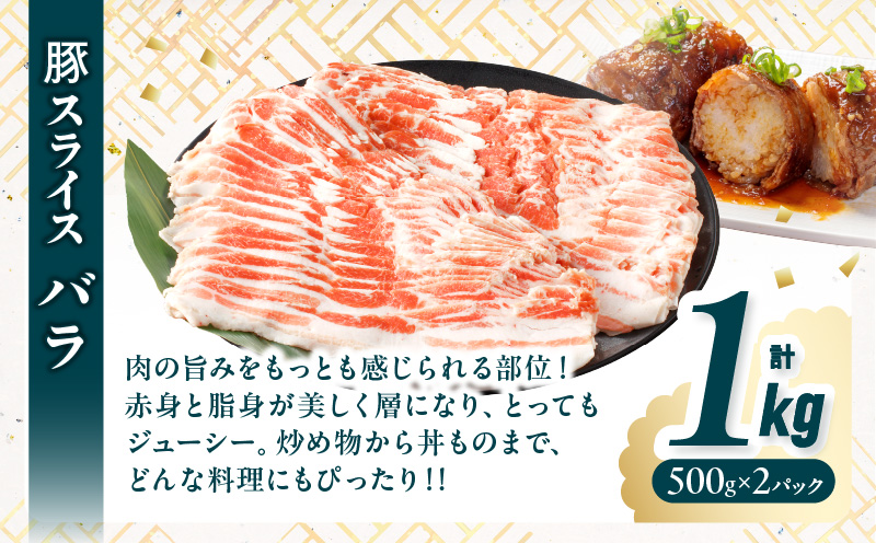宮崎県産豚スライスバラエティセット(バラ・ロース・肩ロース)合計3kg 肉 豚 豚肉 おかず 国産_T030-0873