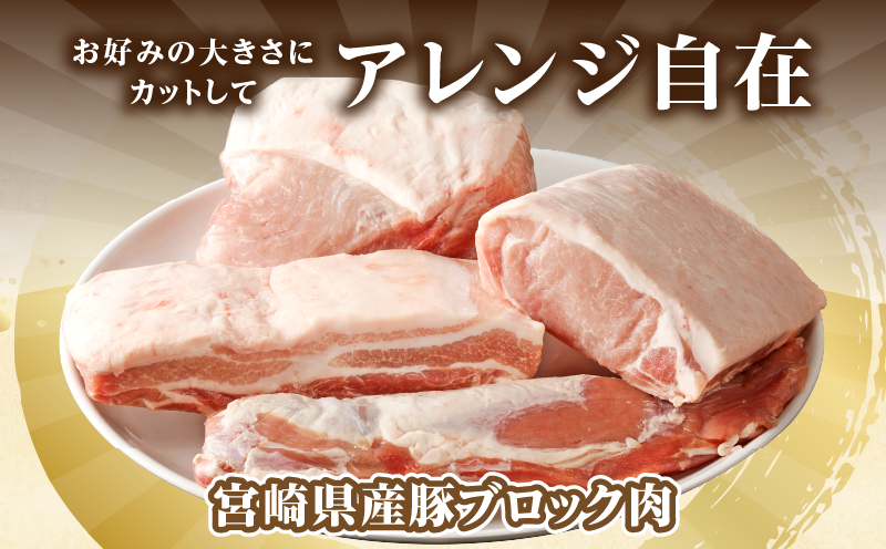 宮崎県産豚ブロック肉4種セット(合計3.5kg) 肉 豚 豚肉 国産_T009-0283