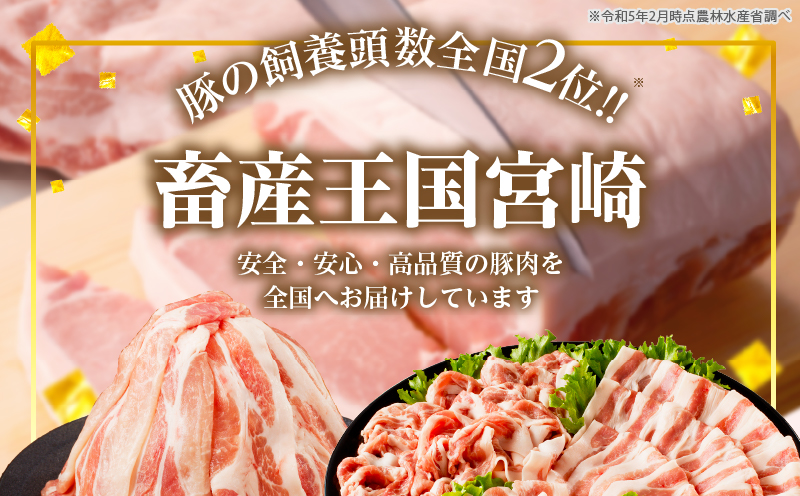 宮崎県産豚ブロック肉4種セット(合計3.5kg) 肉 豚 豚肉 国産_T009-0283