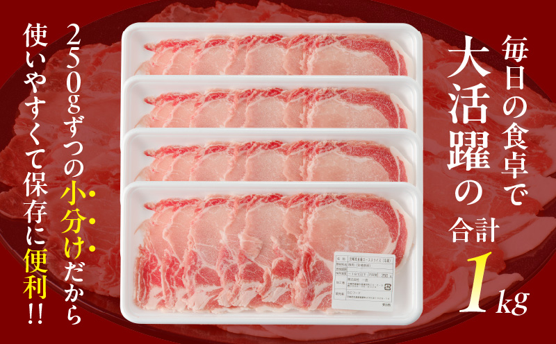 ≪訳あり≫宮崎県産豚ローススライス計1kg≪ロース・肩ロースどちらかのお届け≫ 肉 豚 豚肉 おかず 国産_T009-0103