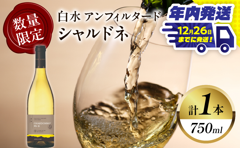＼年内発送!!／【数量限定】白水アンフィルタードシャルドネ(計1本) 酒 飲料 アルコール 国産_T014-028-N