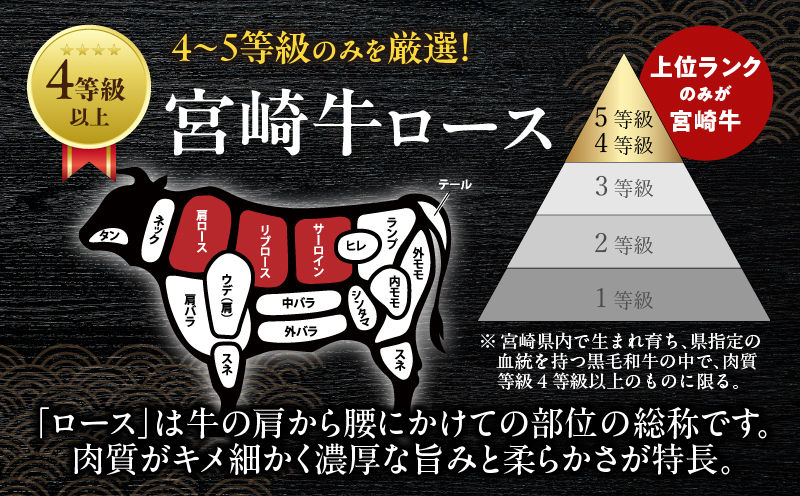 宮崎牛ロース(焼肉用)計800g 肉 牛 牛肉 国産_T050-004