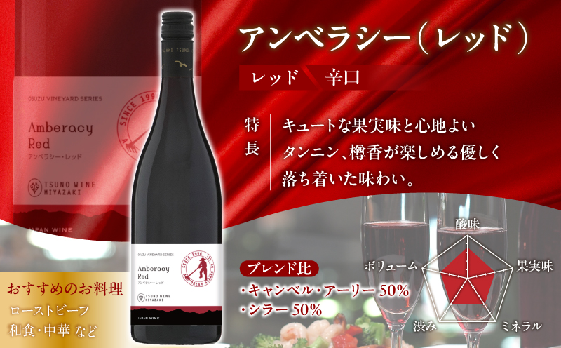 【数量限定】アンベラシー飲み比べ３本セット(レッド・ロゼ・ホワイト) 酒 飲料 アルコール 国産_T014-009