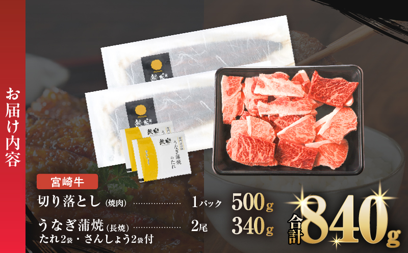 ≪数量限定≫うなぎ×宮崎牛 都農町最強セットC 肉 牛 牛肉 焼肉 国産_T030-1313