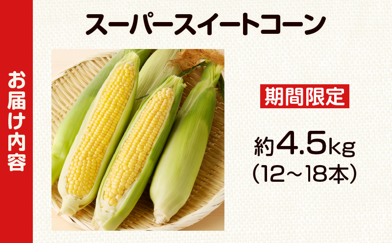 先行予約≪期間限定≫スーパースイートコーン(約4.5kg) とうもろこし 野菜 国産_T003-0045