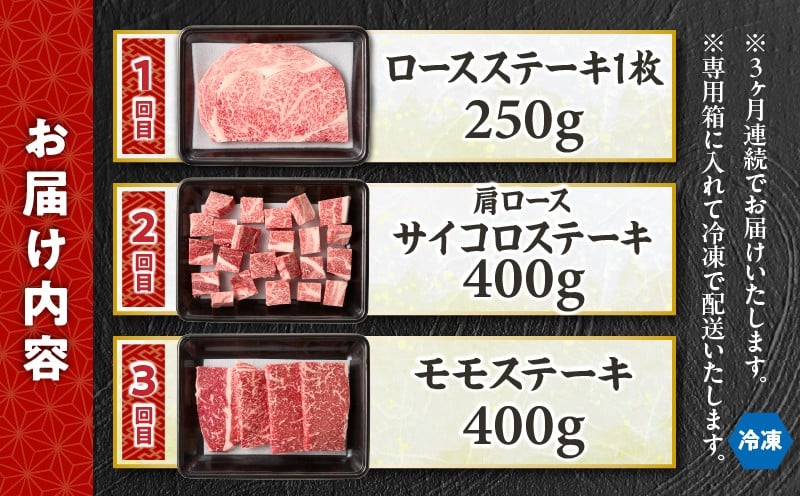 【3か月定期便】宮崎牛ステーキ定期便_Tk031-t022