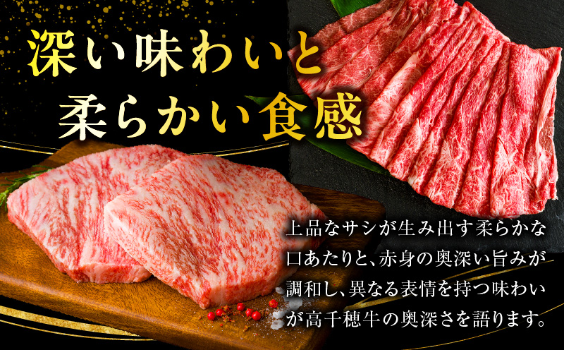 宮崎県産黒毛和牛A4等級以上 高千穂牛ステーキ・スライス定期便（6ヶ月定期便） 牛肉 肉 お肉 精肉 セット 詰め合わせ 定期 6回 ブランド牛 国産牛 黒毛和牛 和牛 サーロイン ステーキ モモ イチボ 肩ロース スライス ウデ すき焼き しゃぶしゃぶ ロース 贈答 贈り物 BBQ グランピング パーティー クリスマス プレゼント 宮崎県 高千穂 _Tk002-t082