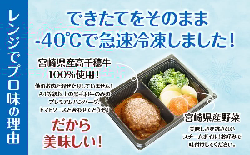 《一度に届く》レンジでプロ味！4種セット  ふるさと納税 黒毛和牛 コロッケ からあげ ジューシー 鶏もも肉 スパイス ハンバーグ 温野菜 プレート 高千穂牛 旨み チキン南蛮 レンジ 冷凍 冷凍食品 簡単調理 時短調理 一人暮らし 献立 弁当 宮崎県 高千穂 _Tk005-098