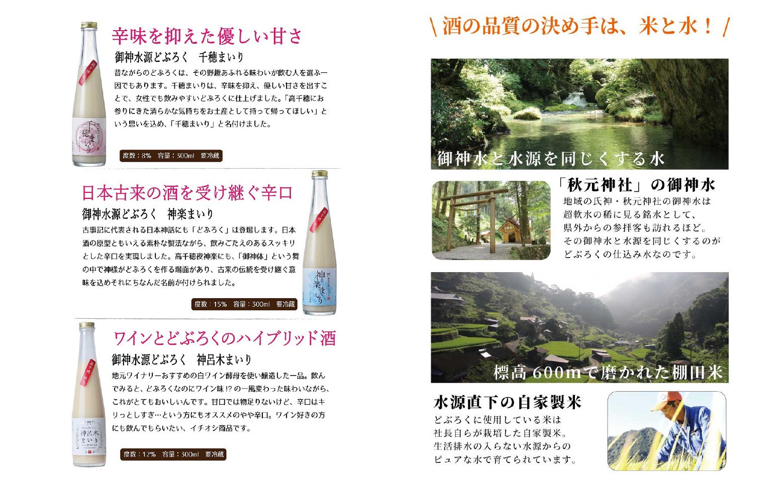 どぶろく 飲み比べセット 300ml×6本（3種×各2本セット） ふるさと納税 どぶろく 飲み比べ 千穂まいり 神楽まいり 神呂木まいり お酒 酒 アルコール 晩酌 化粧箱 化粧箱入り 箱入り 贈答 贈り物 ギフト プレゼント 宮崎県 高千穂町 _Tk015-014