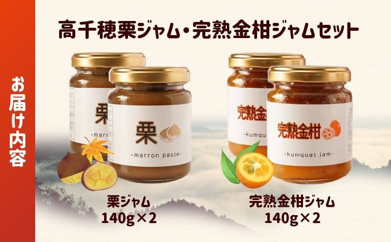 高千穂栗ジャム・完熟金柑ジャムセット_Tk054-002