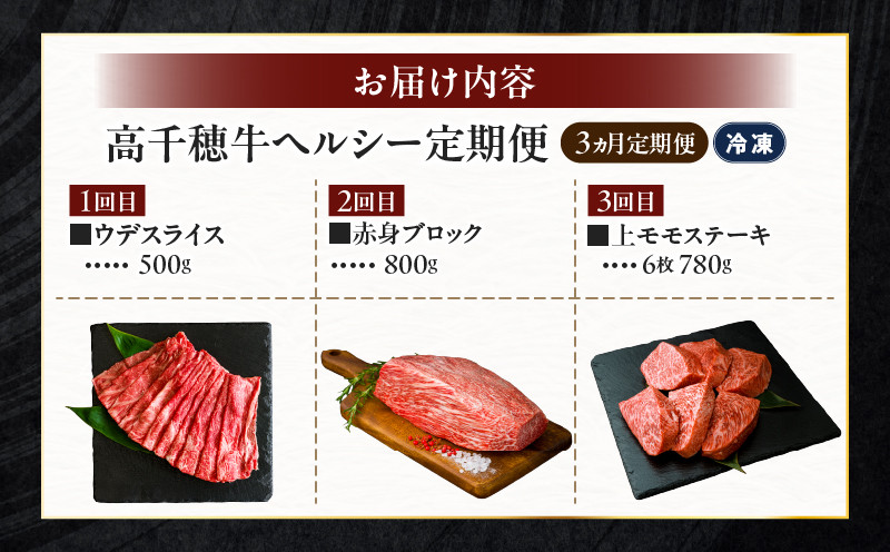 【3か月定期便】高千穂牛ヘルシー定期便 ふるさと納税 高千穂牛 牛肉 肉 お肉 定期便 定期 国産牛 ブランド牛 黒毛和牛 和牛 ウデ モモ 赤身 すき焼き しゃぶしゃぶ 国産 贈答 贈り物 簡単調理 おかず 普段使い 宮崎県 高千穂 _Tk002-t085