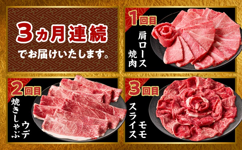 【3ヶ月定期便】 宮崎牛霜降り焼肉・赤身スライス焼きしゃぶ3ヶ月定期便_Tk031-t018