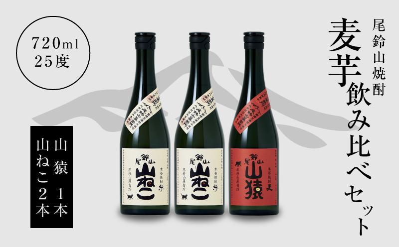 焼酎尾鈴山（山猿1本・山ねこ2本）各720ml K09_0007_3
