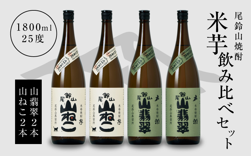 焼酎尾鈴山（山ねこ2本・山翡翠2本）1800ml K08_0030_3