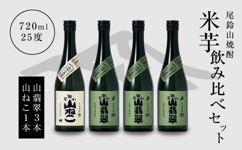焼酎尾鈴山(山ねこ1本・山翡翠3本)720ml_K09_0024_4