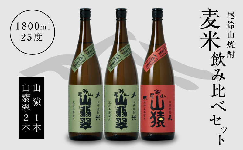 焼酎尾鈴山（山猿1本・山翡翠2本）1800ml K08_0025_1