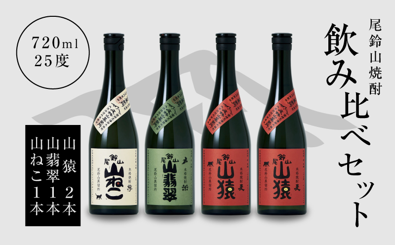焼酎尾鈴山(山ねこ1本・山猿2本・山翡翠1本)720ml_K09_0027_4