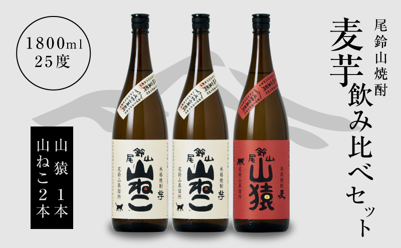 焼酎尾鈴山（山猿1本・山ねこ2本）1800ml K08_0004_1