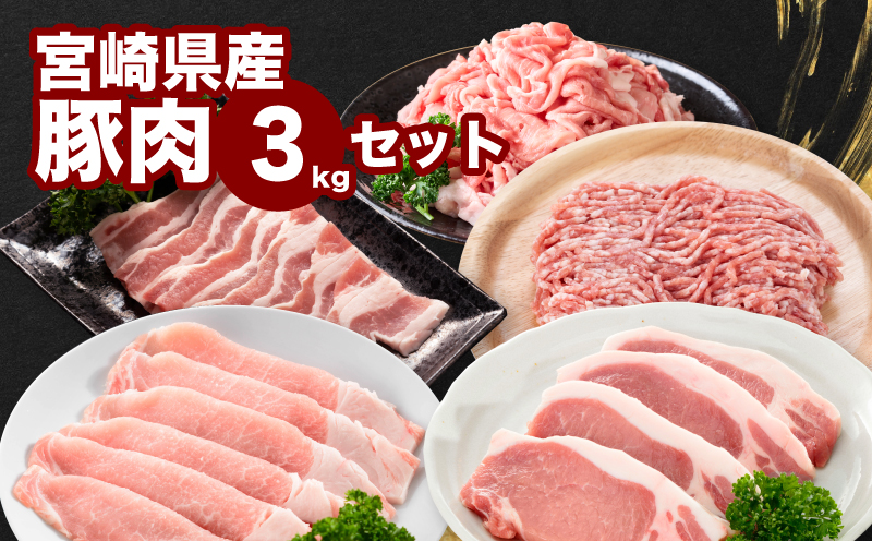 宮崎県産豚肉３kgセット K65_0010