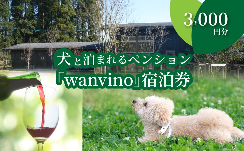 ＜犬と泊まれるペンション「wanvino」3000円分宿泊券＞ K15_0004_1								 