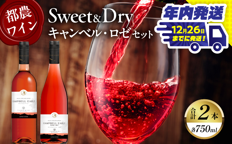 ＼年内発送!!／Sweet＆Dry キャンベル・ロゼ2本セット 酒 飲料 アルコール 国産_T014-002-N