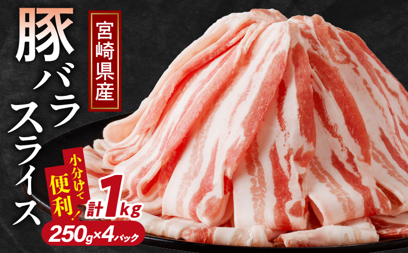 【2週間以内・発送月が選べる】 宮崎県産 豚バラスライス 計1kg